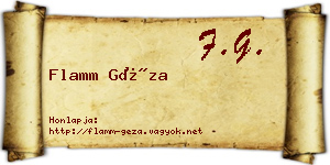 Flamm Géza névjegykártya
