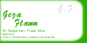 geza flamm business card