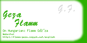 geza flamm business card